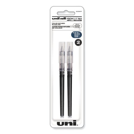 UNI-BALL Refill for uni-ball Elite Roller Ball Pens, Bold Point, Astd Ink, PK2 61234PP